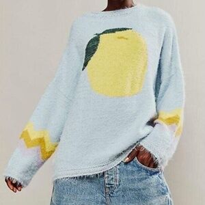 Free People Just Peachy Pullover Sweater Lemon